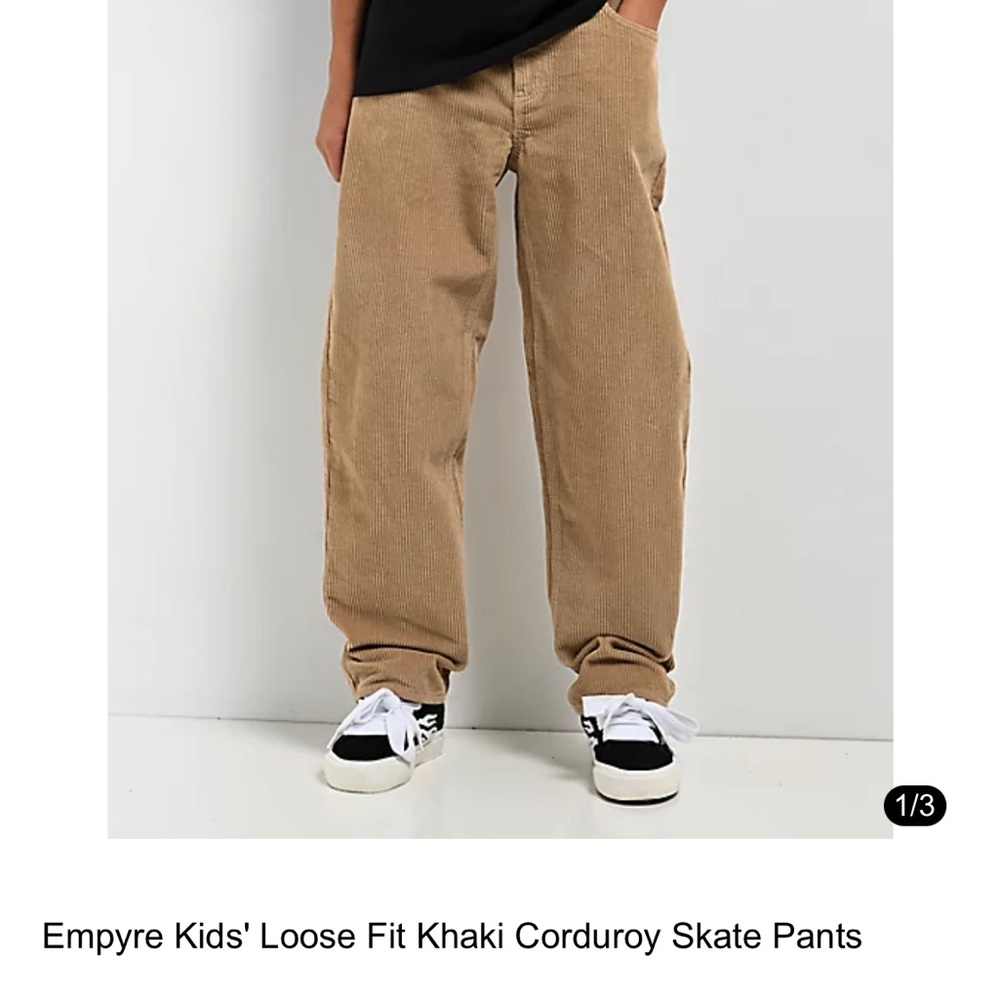 Empyre Kids Tan Corduroy Loose-Fit Skate Pants 26